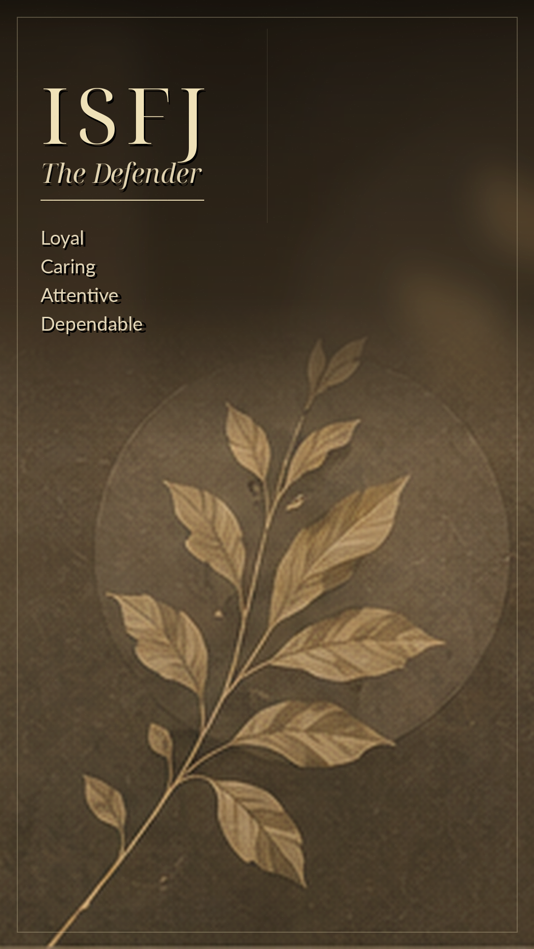 ISFJ type card